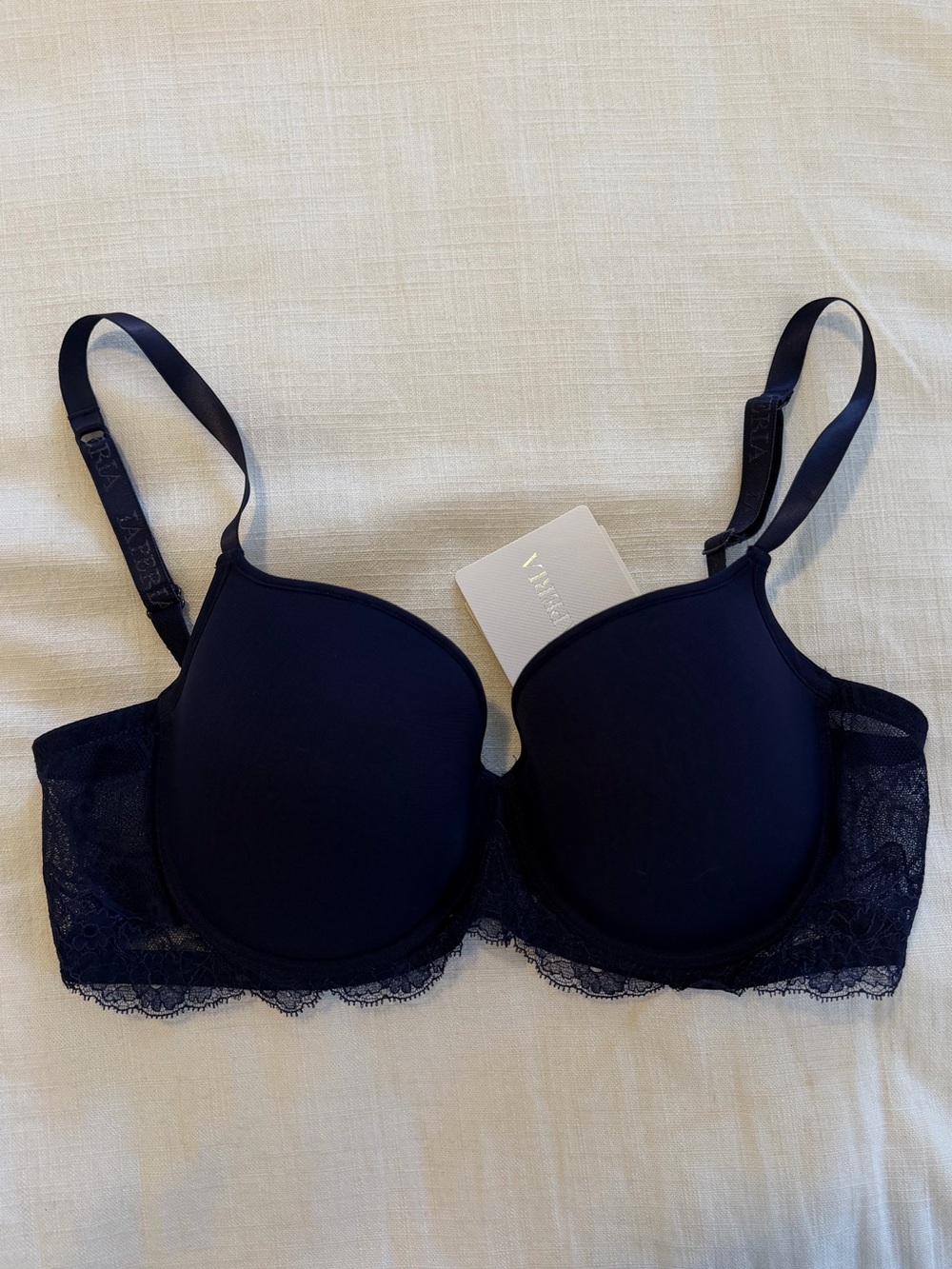 La Perla NWT Navy Lace Bra Size 36C